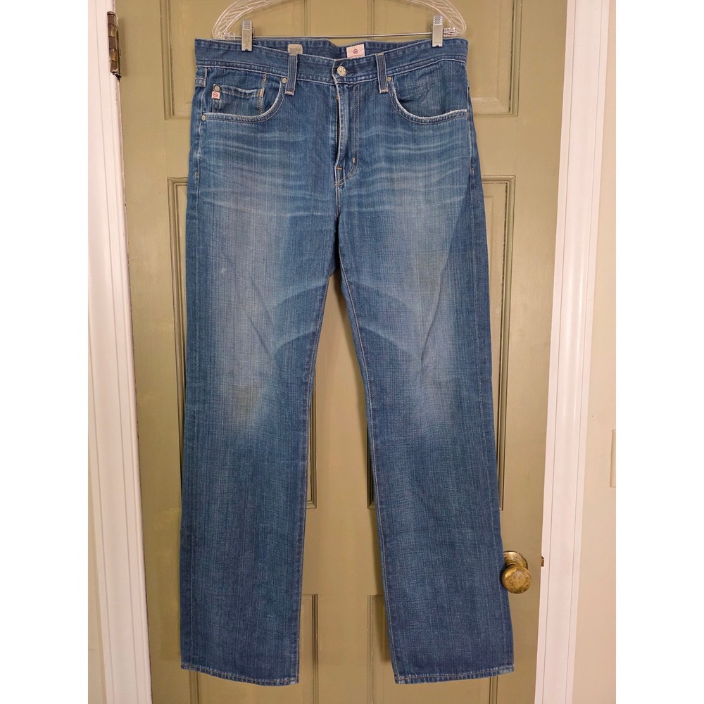 AG Adriano Goldschmied Protege Straight Leg Jeans Medium Wash Made in USA 36/32